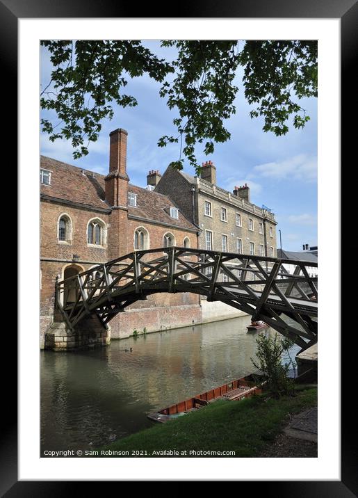 The Mathematical Bridge, Cambridge Framed Mounted Print by Sam Robinson