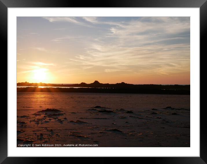 Cobo Bay Sunset, Guernsey Framed Mounted Print by Sam Robinson