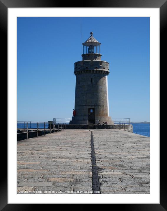 St Peter Port Lighthouse Framed Mounted Print by Sam Robinson