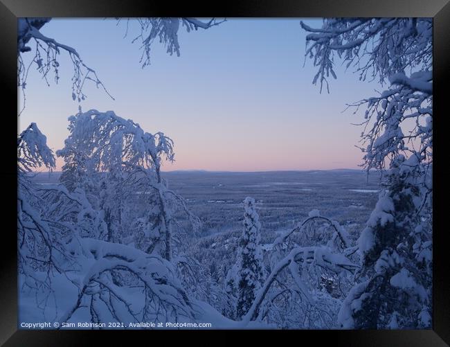 Lapland Sunset Framed Print by Sam Robinson