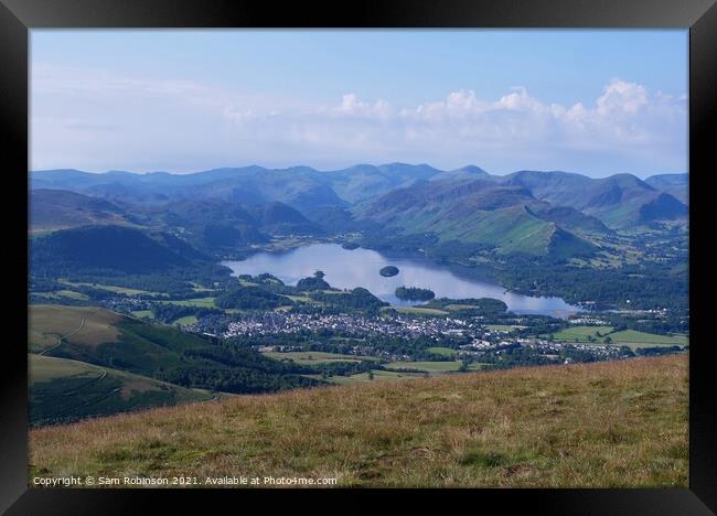 Keswick and Derwentwater view from Skiddaw path Framed Print by Sam Robinson