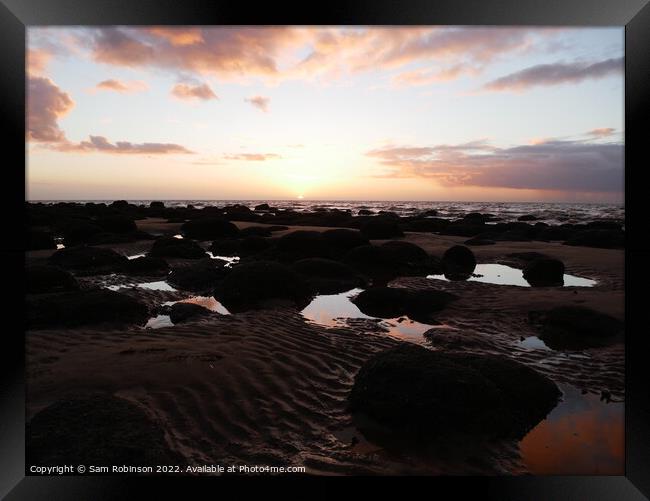 Sunset reflected in rock pools, Hunstanton Framed Print by Sam Robinson