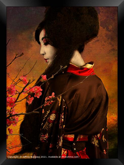 Geisha with Quince Framed Print by Jeffrey Burgess
