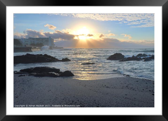 Sunset over Cape Town Beach  Framed Mounted Print by Adrian Paulsen