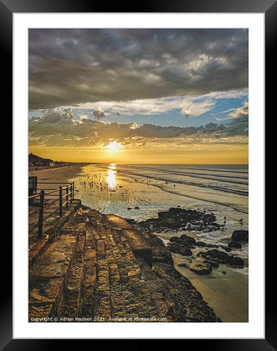 Sunrise over Muizenberg Beach  Framed Mounted Print by Adrian Paulsen