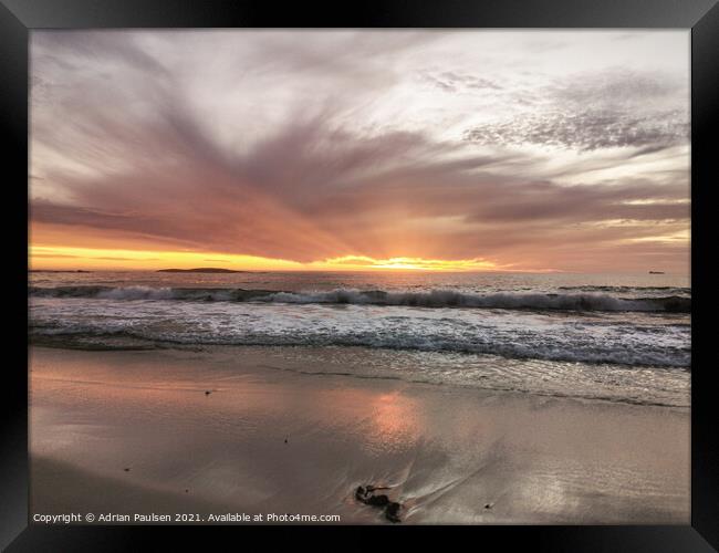 Sunset over Cape Town Framed Print by Adrian Paulsen