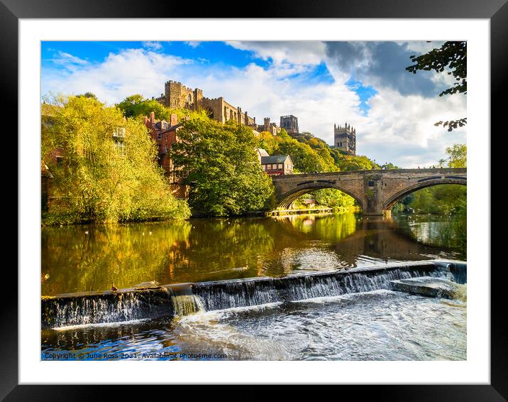 Durham Cathedral and Weir  Framed Mounted Print by June Ross