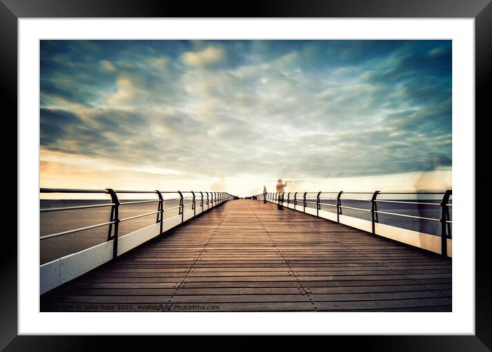 Saltburn-by-the-Sea Pier at Dusk Framed Mounted Print by June Ross