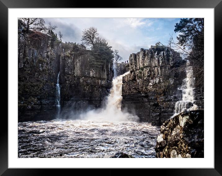 High Force Waterfall, Upper Teesdale Framed Mounted Print by June Ross