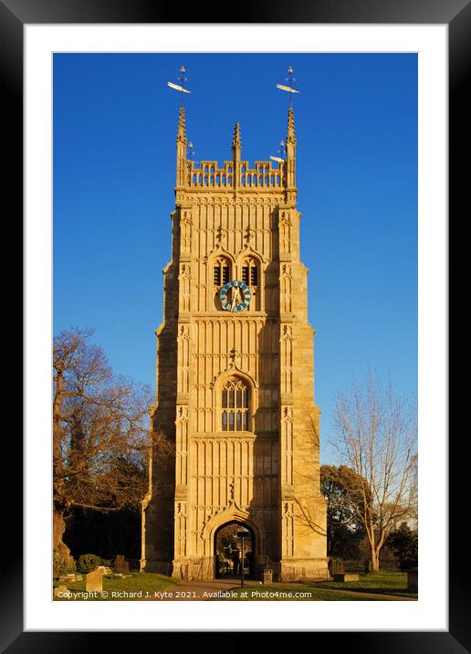 Evesham Bell Tower. Worcestershire Framed Mounted Print by Richard J. Kyte