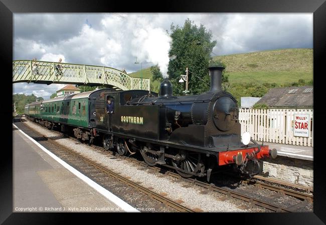 SR M7 Class no. 53 at Corfe Castle, Swanage Railway Framed Print by Richard J. Kyte