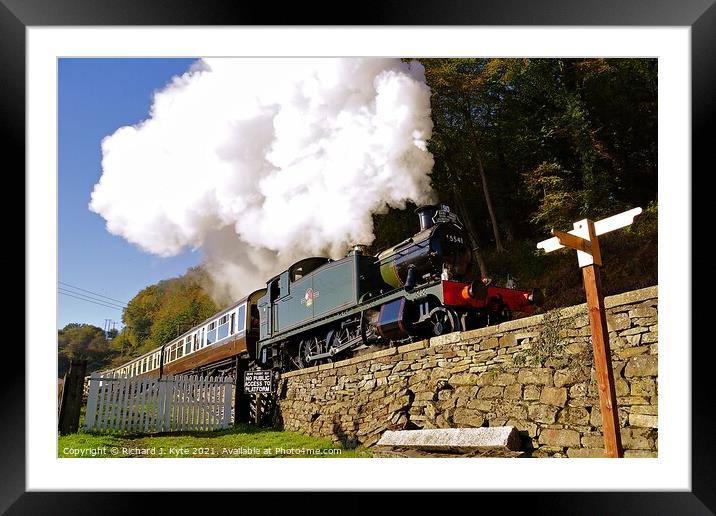 GWR 4575 class no. 5541 departs Norchard for Parkend, Dean Forest Railway Framed Mounted Print by Richard J. Kyte