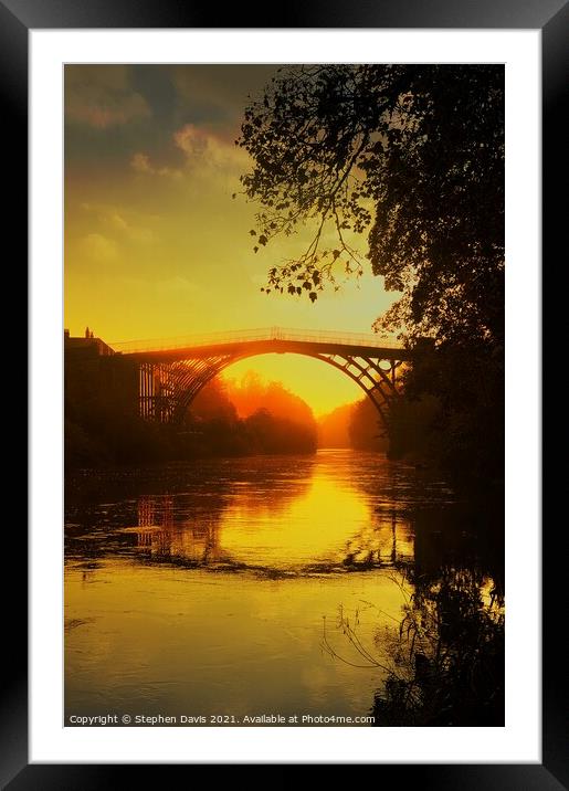 Sunrise over Ironbridge Framed Mounted Print by Stephen Davis