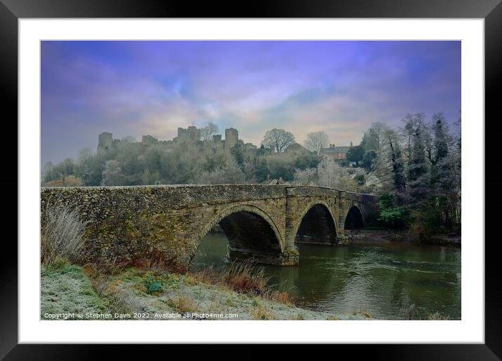 Dinham Bridge Ludlow Framed Mounted Print by Stephen Davis