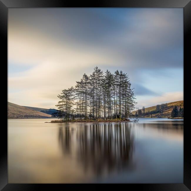 Island reflection in the Brecon Beacons Framed Print by Alan Le Bon