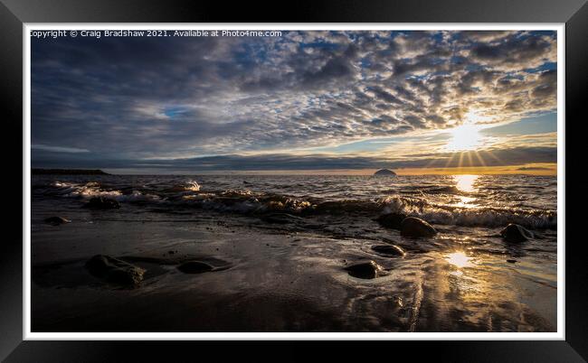 Dramatic sunset over Ailsa Craig, taken from Turnberry Beach, South Ayrshire Framed Print by Epic Sky Media