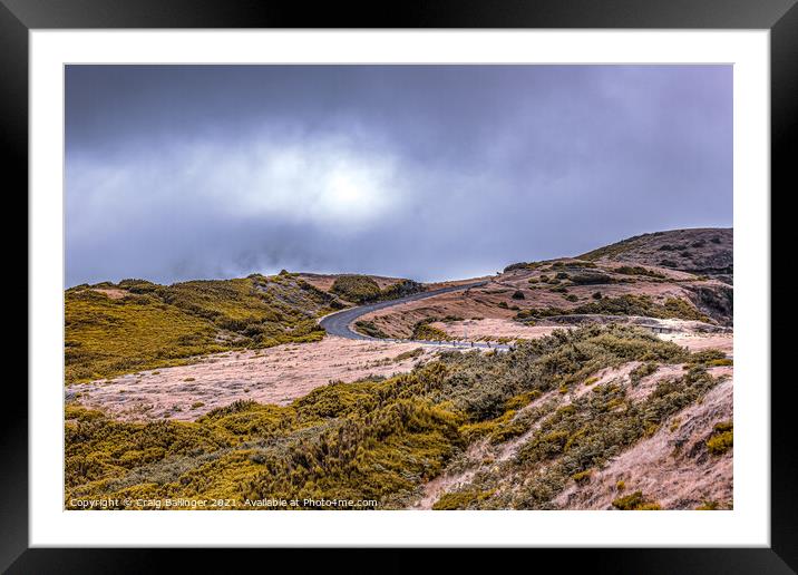 mountain road, Madeira Framed Mounted Print by Craig Ballinger