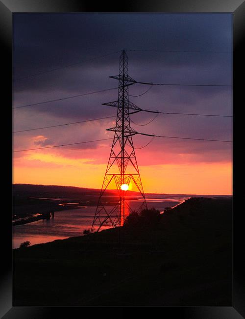 pylon sunset Framed Print by Richard Penlington