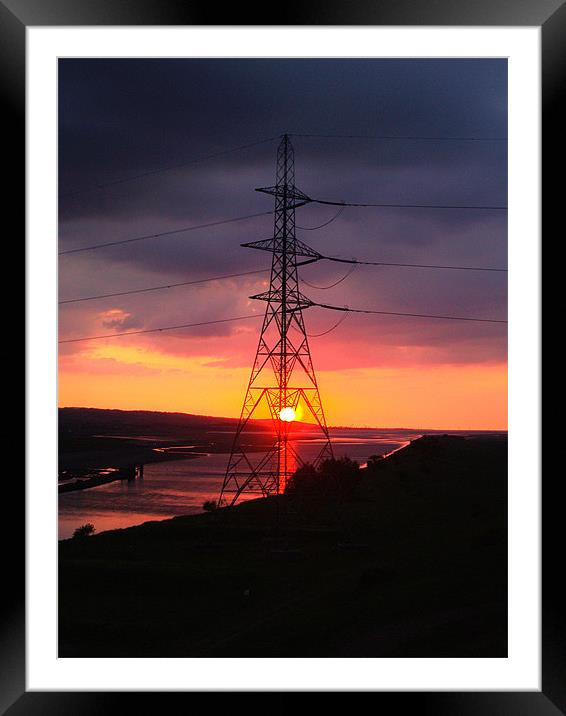 pylon sunset Framed Mounted Print by Richard Penlington