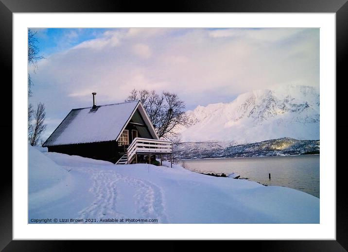 Cosy Cabin Framed Mounted Print by Lizzi Brown
