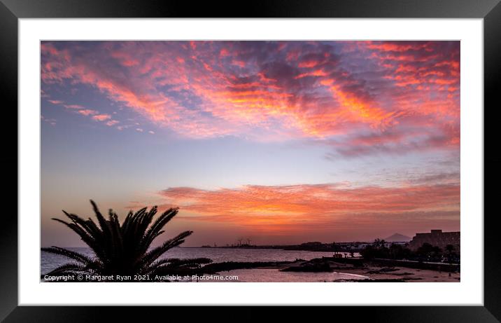 Lanzarote's Golden Dusk Framed Mounted Print by Margaret Ryan