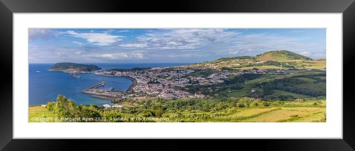 Horta town and Harbour Faial Azores Framed Mounted Print by Margaret Ryan