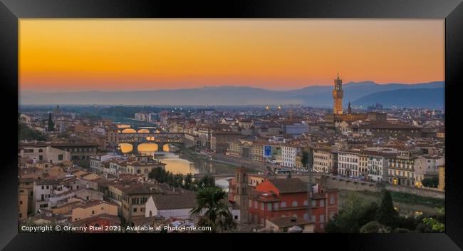 Ponte Vecchio Sunset Florence Framed Print by Margaret Ryan