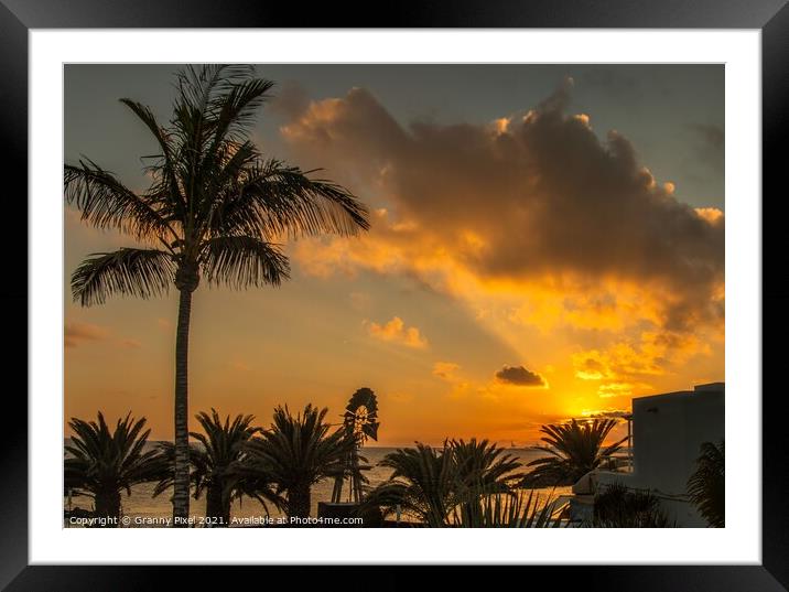 Lanzarote, Costa Teguise Sunset Framed Mounted Print by Margaret Ryan