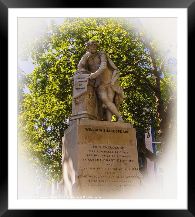 Shakespeare Statue London Framed Mounted Print by Margaret Ryan