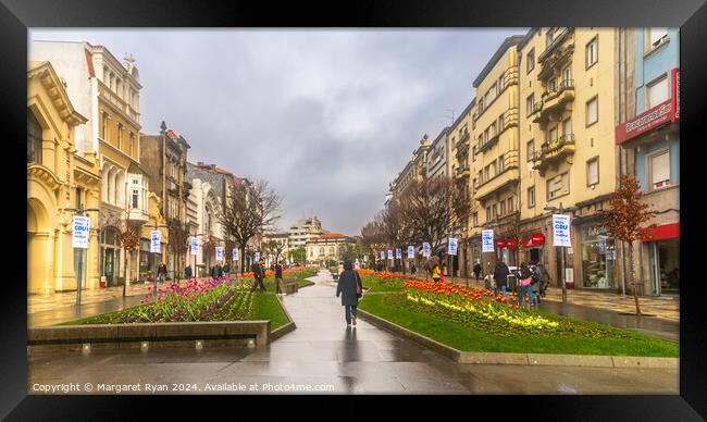 Avienda da Liberdade Braga Framed Print by Margaret Ryan