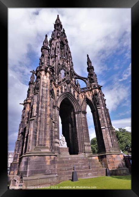 Majestic Walter Scott Monument in Edinburgh Framed Print by Antony Robinson