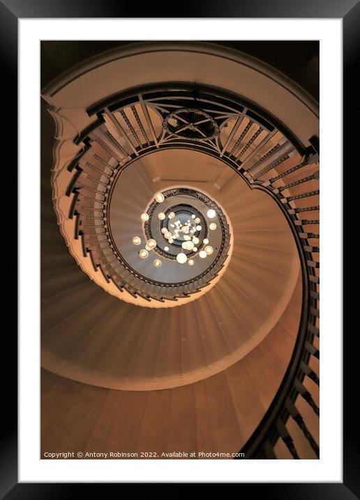 Illuminated Infinity Staircase Framed Mounted Print by Antony Robinson