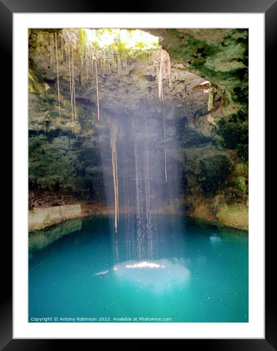 Hubiku Cenote Framed Mounted Print by Antony Robinson