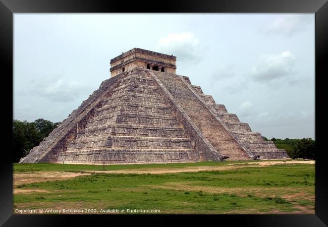 The Pyramid at Chichen Itza in Mexico Framed Print by Antony Robinson