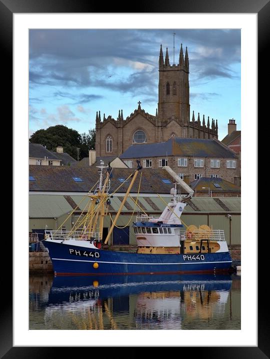 Heavenly Scene St Marys Church and Boat in Penzanc Framed Mounted Print by Antony Robinson