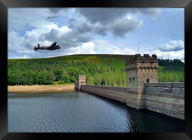 Lancaster over Derwent Dam Framed Print by Antony Robinson