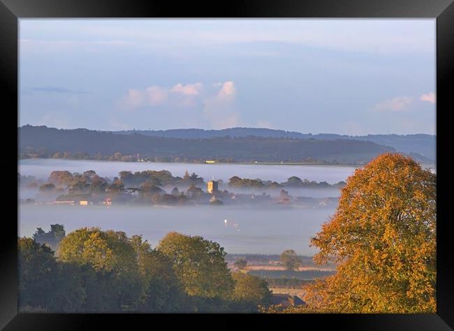 Yeovilton church in the mist Framed Print by Antony Robinson