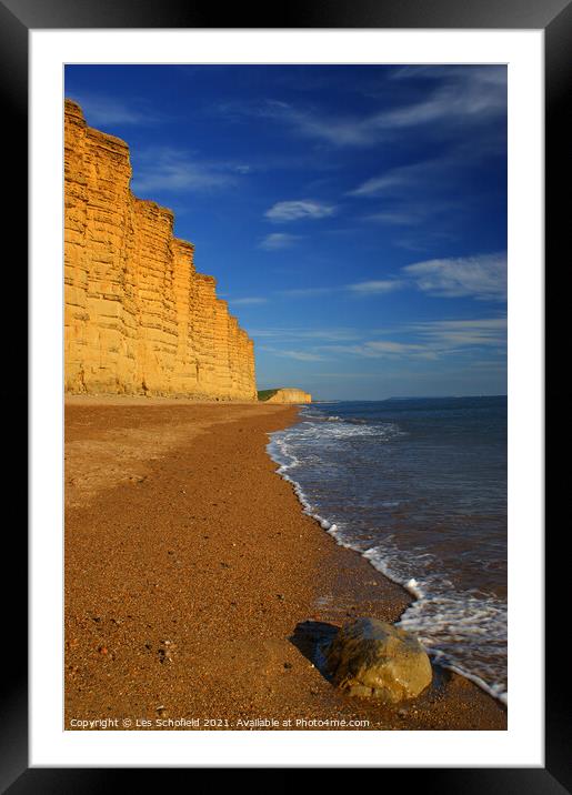 Jurassic coast at Westbay Dorset Framed Mounted Print by Les Schofield