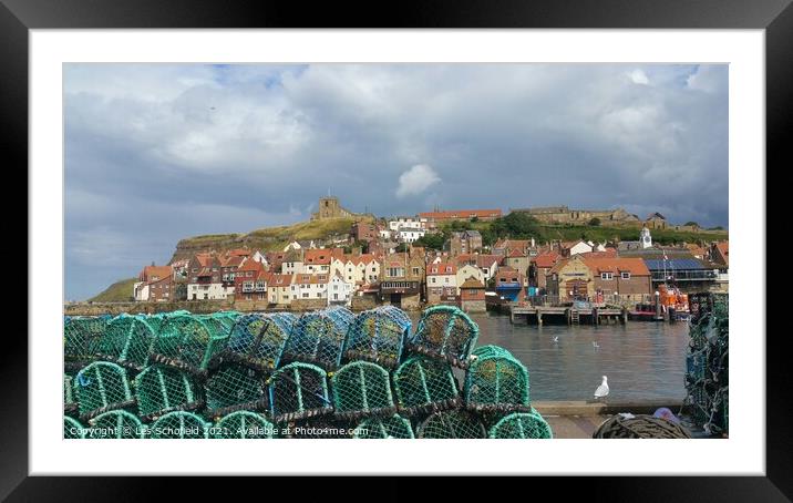 Whitby Harbour  Framed Mounted Print by Les Schofield