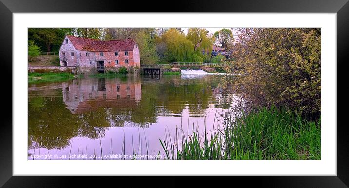Sturminster Newton Mill  Framed Mounted Print by Les Schofield