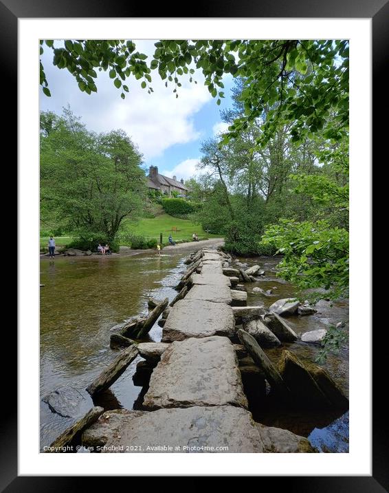 Tarr steps   Framed Mounted Print by Les Schofield