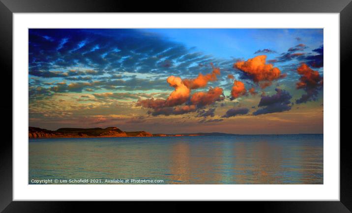 Evening Light on The Bay Framed Mounted Print by Les Schofield