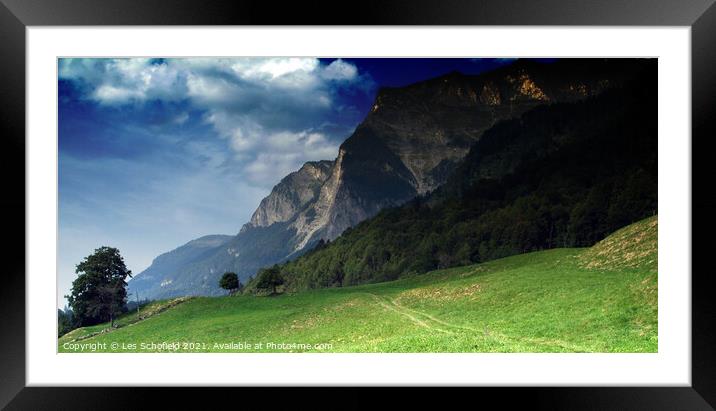 Mountain Pass  Framed Mounted Print by Les Schofield