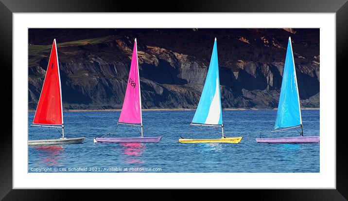 Boats Framed Mounted Print by Les Schofield