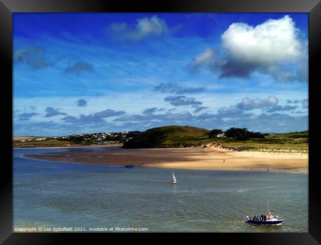 River Camel Estuary Cornwall Framed Print by Les Schofield