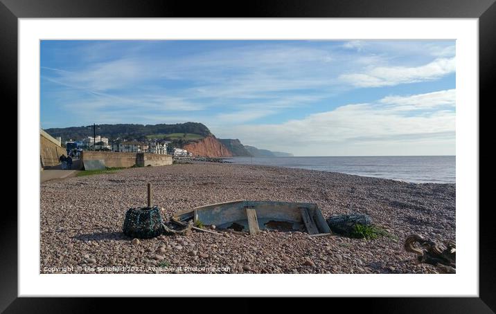 Majestic Sidmouth Beach Framed Mounted Print by Les Schofield