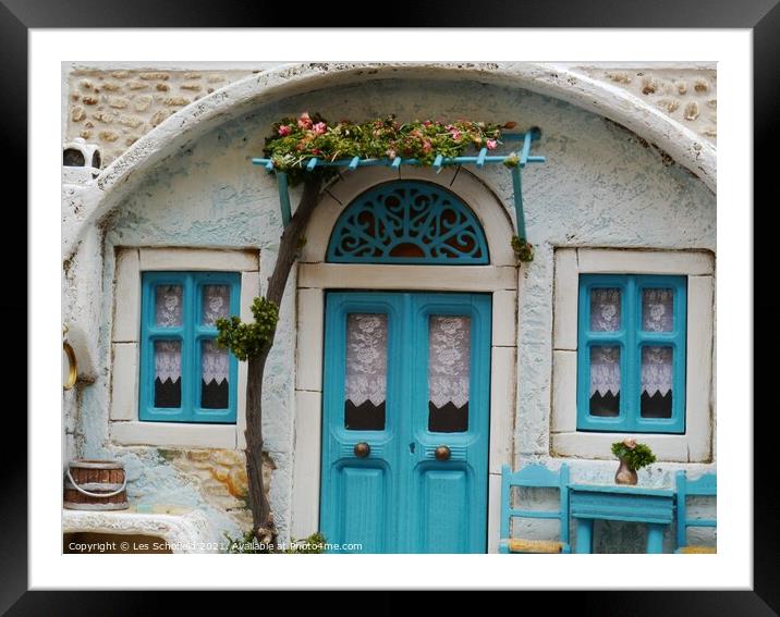Old Cottage in Corfu Greece  Framed Mounted Print by Les Schofield