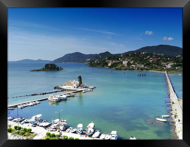 Corfu Greece Mouse Island  Framed Print by Les Schofield