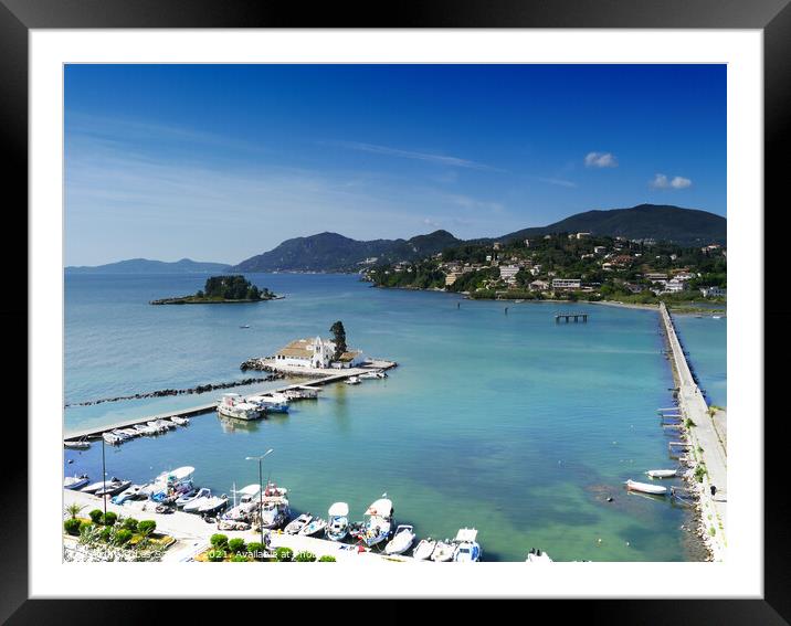 Corfu Greece Mouse Island  Framed Mounted Print by Les Schofield
