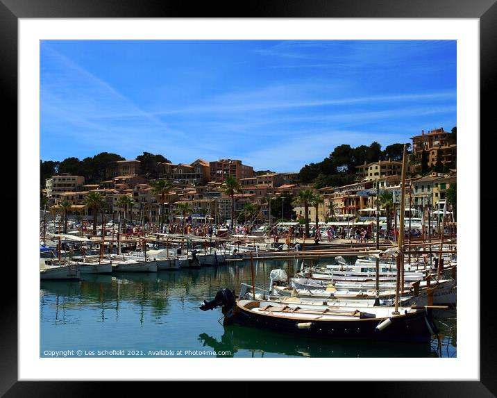 Port Soller Majorca Mallorca  Framed Mounted Print by Les Schofield